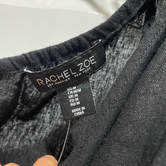 Rachel Zoe linen blend black dress. New but missing tags. Comfortable w/pockets. - Picture 3 of 3